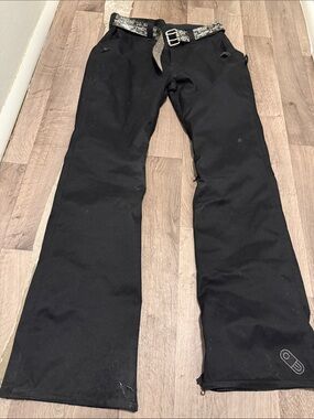 Uniqlo Black Men's Flared Pants with Printed Belt
